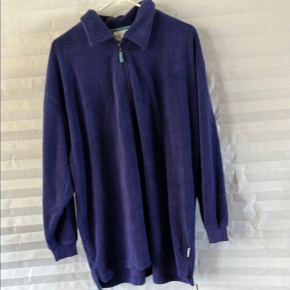 New York & Co. Women’s Purple Half Zip Pullover Sweatshirt Size Large Casual Top